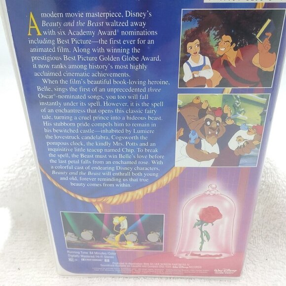 A Walt Disney Classic Beauty and the Beast VHS Clamshell 1992 Belle Family Kids - Picture 7 of 11